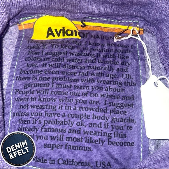 Aviator Nation Unisex VINTAGE LOGO RELAXED PULLOVER HOODIE - FADED GRAPE | NEW💜 - Picture 12 of 16